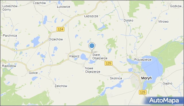 mapa Stare Objezierze, Stare Objezierze na mapie Targeo